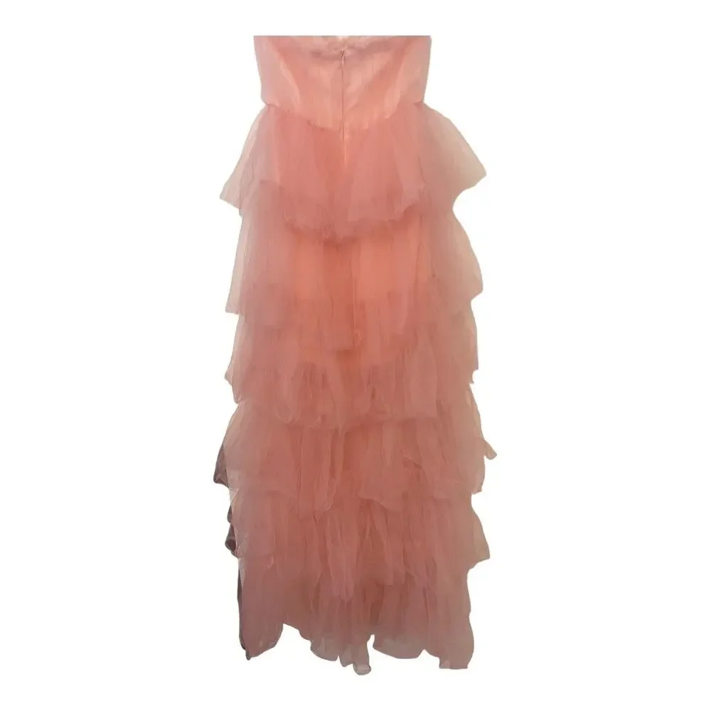 Lovers and Friends Bobbit Gown Strapless Tiered Ruffle Tulle Bridal Wedding XS - Picture 14 of 16